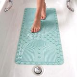 edihome, Antislip badmat, 53 x 53 cm, douchemat, bubbels met zuignap, BPA-vrij, antibacterieel, schimmelbestendig, machinewasbaar, gezinsveiligheid (Turkoois, 90x41,5 cm)