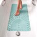edihome, Antislip badmat, 53 x 53 cm, douchemat, bubbels met zuignap, BPA-vrij, antibacterieel, schimmelbestendig, machinewasbaar, gezinsveiligheid (Turkoois, 90x41,5 cm)
