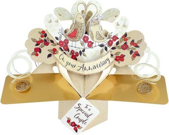 POP-UP 3D Pop-up wenskaart Huwelijk - On Your Anniversary - 1 stuk
