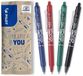 Pilot — Pak van 4 FriXion Clickers — zwart, blauw, rood en groen — medium tip