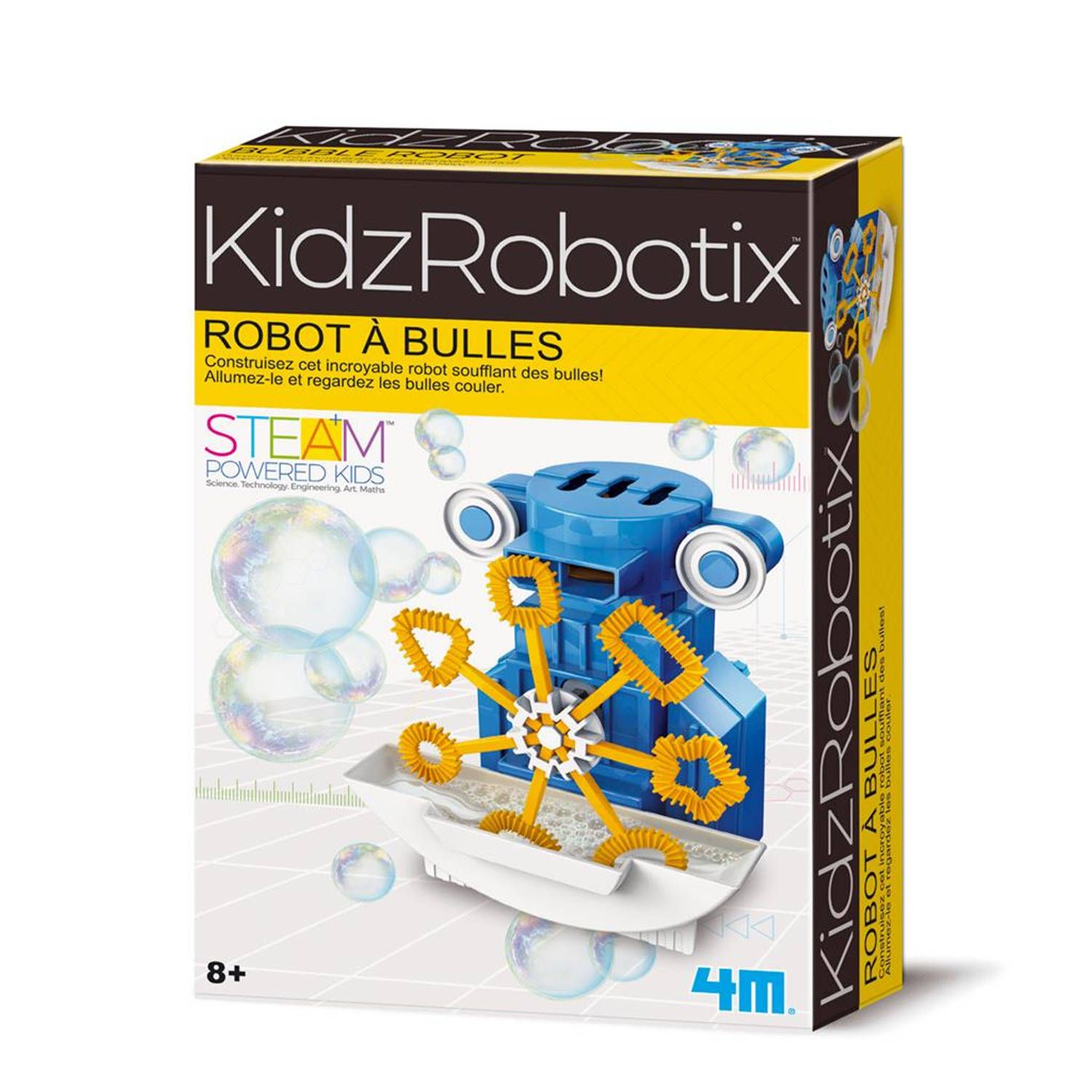 4M Robot Bellenblazer Junior 10 Cm Blauw/geel 26-delig