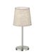 Fischer & Honsel Tafellamp Rimini | nikkel mat | stoffen kap zandkleuren linnen | H: 30 cm, D: 14 cm | met snoerschakelaar | 1x E14 max. 25 W zonder lamp