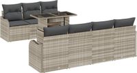 vidaXL Tuinbank Set Lichtgrijs Poly Rattan