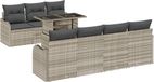 vidaXL Tuinbank Set Lichtgrijs Poly Rattan