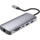 Accsup USB-C Hub 9-in-1 Grijs