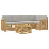 vidaXL Ensemble de canapés d'extérieur 6 pc Blanc et gris clair