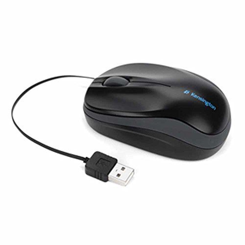 Kensington Pro Fit K72339EU mobiele muis, bekabeld, USB, ideaal voor op reis, met scrollwiel, compatibel met Windows en Mac, zwart