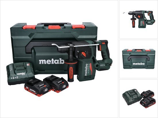 Metabo KH 18 LTX BL 24 18V Li-ion Accu combihamer set (2x4.0Ah LiHD accu) in Metabox