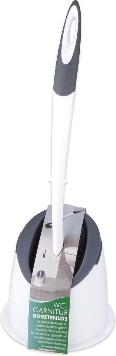 Brumag Hygienische wc-borstel/toiletborstel inclusief houder grijs/wit 41 cm - Toiletgarnituur