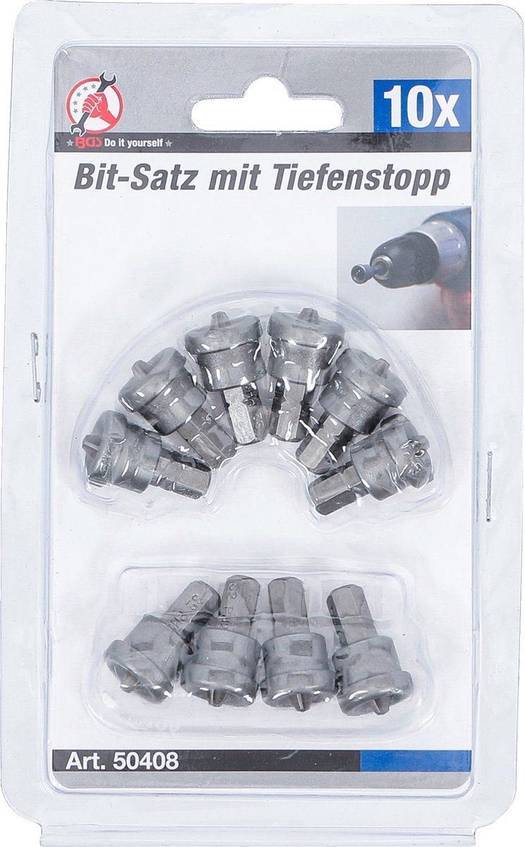 BGS Do it yourself Bitset met dieptestop gipsplaten PH2, 10 delig