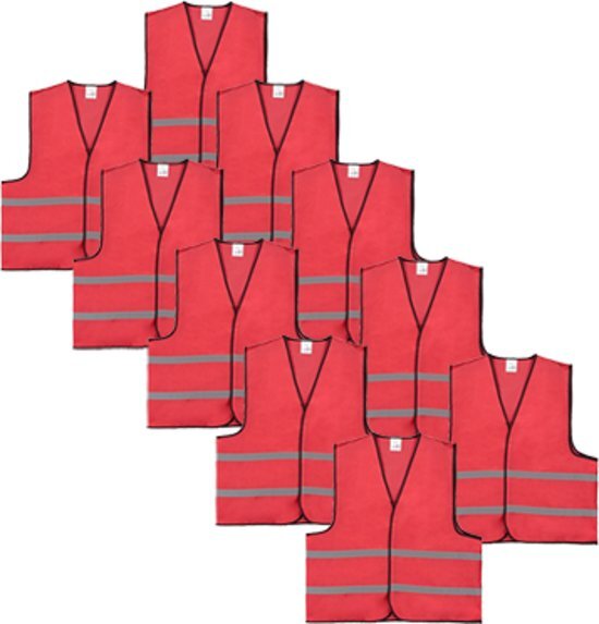 CiclÃ³n Sports Veiligheidshesje - Veiligheidsvest - Kind - Rood - 10 stuks