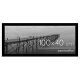 Americanflat 100x40 cm Fotolijst met Gepolijst Kunststofglas - Brede Fotolijsten Gemaakt van Samengesteld Hout voor Verticale of Horizontale Muurweergave - Epic Collectie - Zwart