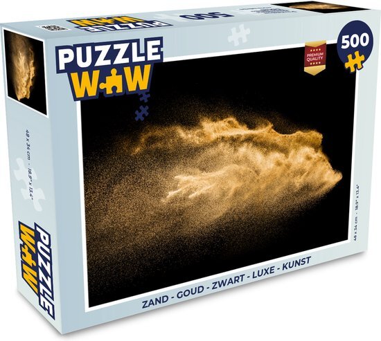 MuchoWow Puzzel Zand - Goud - Zwart - Luxe - Kunst - Legpuzzel - Puzzel 500 stukjes - Sinterklaas cadeautjes - Sinterklaas voor grote kinderen