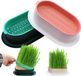 Holland Connections Set van twee Kweekkom - Plantkom voor kattengraszaad - Plastic kweekkom - Hydroponische zaadkiemmachine - Geschikt voor tuin, huis en kantoor