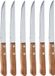 Excellent Houseware Steakmessen/vleesmessen bestek - 6x stuks - 21 cm - Roestvrijstaal - Houten handgreep