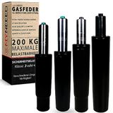 MYNEEED Gasveer voor bureaustoel, gasveer, belastbaar tot 200 kg, gasdrukdemper voor draaistoel, managersstoel, kruk, bureaustoel, gasveerzuil, bureaustoel, standbuis, lengte: 230 mm, zwart