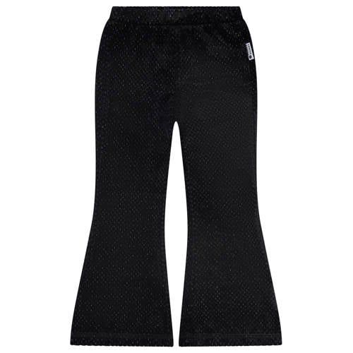 Stains&Stories flared casual broek zwart