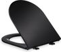 Toiletbril Zwart met Softclose en Quick Release, D-vorm, 36x45 cm