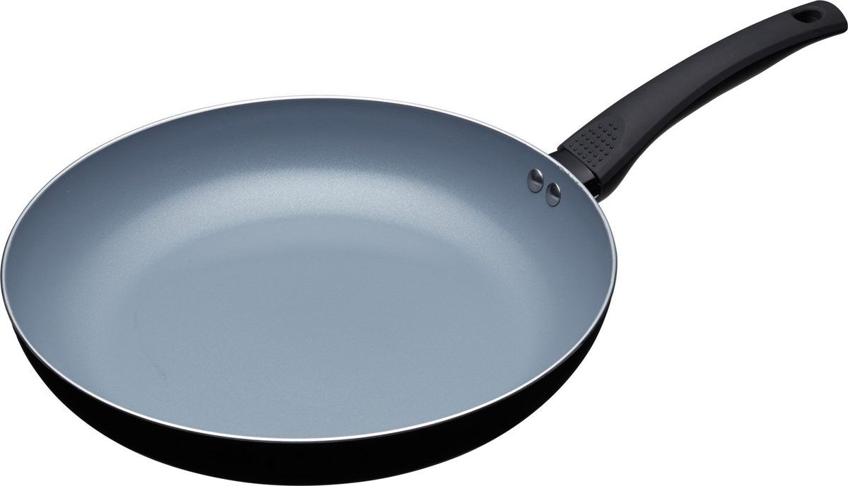 MasterClass Eco inductiekoekenpan met PTFE-, PFOA- en BPA-vrije antiaanbaklaag, groot, aluminium/ijzer, zwart/blauw, 30 cm