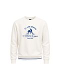 Le Coq Sportif Heritage LF Crew Sweatshirt nr. 1 - Heren Sweatshirt Katoen Polyester Ronde Hals Comfort voor dagelijks gebruik - Sportkleding collectie - Maat L - Ecru Marshmallow