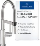 Villeroy & Boch Steel Expert Compact Window keukenkraan, massief roestvrij staal