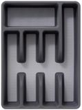 5Five Bestekbak indeling / keuken organizer - 5-vaks - Kunststof - 26 x 36 x 5 cm - grijs