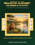 Livre de coloriage et d'activités d'animaux de l'alphabet réalistes