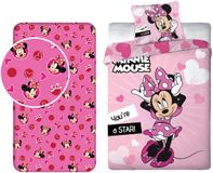 4KidsOnly Minnie Mouse Dekbedovertrek + Hoeslaken - Eenpersoons - Katoen