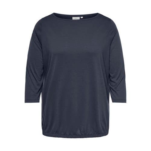 ONLY CARMAKOMA Plus Size Carcarlinne junior 3/4 boatneck top - donkerblauw