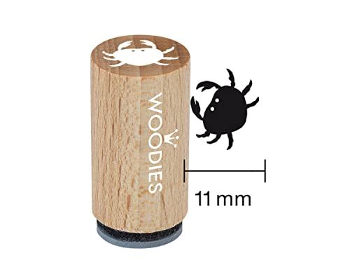 Woodies WM1209 Mini Stamp Crab - Wood - 1.5 x 1.5 x 3 cm