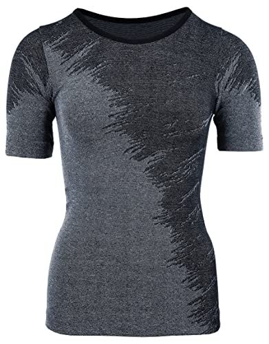 duParc Active Wear Sportshirt - Nahtlos - Schnell trocknend - Melange-Effekt - Grau - L