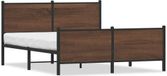 Maison Exclusive - Lit en métal sans matelas, marron, aspect chêne, 140x200 cm