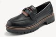 Tamaris - Dames - Loafers - Zwart - Leer - Maat 41