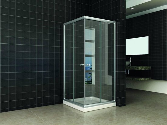 Saqu Douchecabine Hoekinstap 80x80x190 cm Helder Glas Aluminium