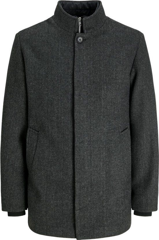 JACK&JONES JJEHARRISON WOOL JACKET SN Men's Jacket - Size M - Dark Grey Melange;Herringbone