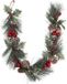 Feeric lights & Christmas Feeric Christmas Dennenslinger/dennen guirlande - met kerstversiering - rood - 100 x 7,5 cm