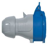 LEGRAND LEG90105 mobiel stopcontact, vrouwelijk, met klep, 2-polig + aarde, blauw