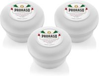 Proraso Scheerzeep in kom voor de gevoelige huid, 3 x 150 ml, baardzeep voor het scheren verrijkt met haver- en groene thee-extracten, gemaakt in Italië