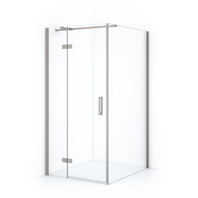 Maxaro Douchecabine Diamond 110x90cm 8mm Helder Veiligheidsglas Geborsteld RVS met Draaideur