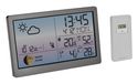 TFA Dostmann Luna Sky Digitaal weerstation met buitensensor, 35.1169, temperatuur- luchtvochtigheidsmeter, luchtdrukweergave, maanfase, kleurendisplay met kleurverloop, buitentemperatuuralarm, grijs