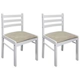 VidaXL Eetkamerstoelen 2 stuks Polyester Wit