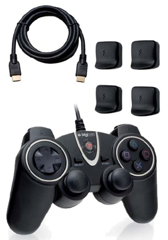 BigBen Bigben Controller + Hdmi Kabel + Triggers Zwart PS3 + PC