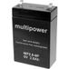 multipower MP2,8-6P Batterie au plomb 6 V 2,8 Ah Loodvlies (AGM)