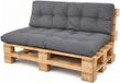 2LIF tuin palletkussen set Lennon - donkergrijs - 120 x 80 cm / 120 x 40 cm - zitkussen en rugkussen