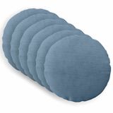 vidaXL Kussensloop 6 pcs HEERLEN Blauw Ø 60 cm corduroy