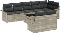 vidaXL - Dining loungeset - Lichtgrijs - Polyrattan - 8 zitplekken