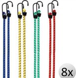 Deuba Rubberen Spanbanden - Set van 8 40-100cm Haken - Multicolor