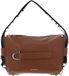 Coccinelle Gretel Ribbon Crossbody Bag Grained Leather Cognac