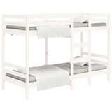 vidaXL Stapelbed zonder matras, wit, 80 x 200 cm, massief grenenhout