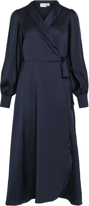 VILA - VIENNA RAVENNA ANKLE WRAP DRESS-NOOS - Navy Blazer - Women's Dress - Size 38